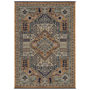 Oriental Weavers Legacy Serapi Inspired Axminster Woven Wool Nylon Area Rug with Distressed Abrash Jewel Tones 5'3" x 7'6" LLGY04160230ST