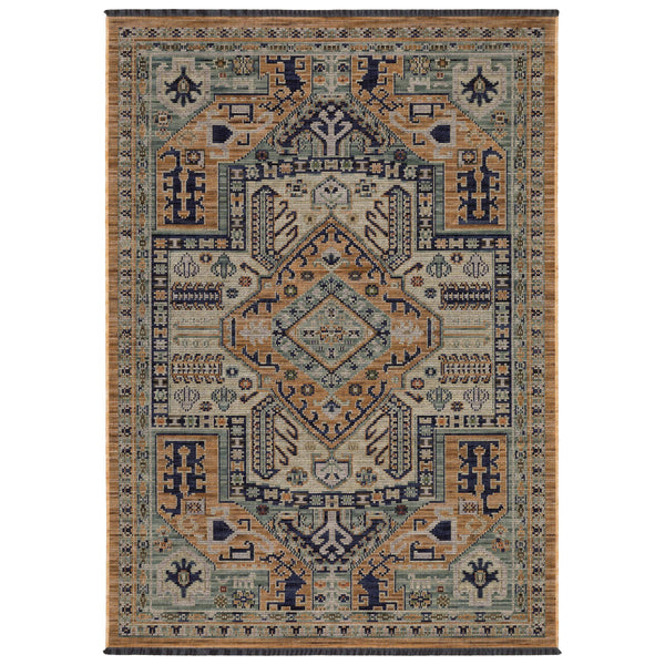 Oriental Weavers Legacy Axminster Woven Wool Nylon Runner Rug Serapi Distressed Terracotta Indigo LLGY04078305ST