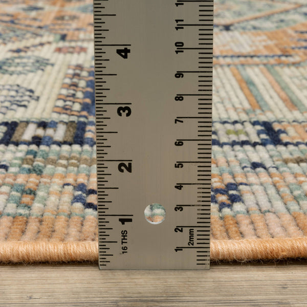Oriental Weavers Legacy Serapi Inspired Axminster Woven Wool Nylon Area Rug with Distressed Abrash Jewel Tones 5'3" x 7'6" LLGY04160230ST