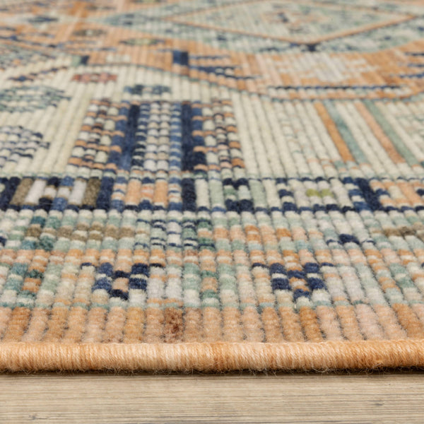 Oriental Weavers Legacy Serapi Inspired Axminster Woven Wool Nylon Area Rug with Distressed Abrash Jewel Tones 5'3" x 7'6" LLGY04160230ST