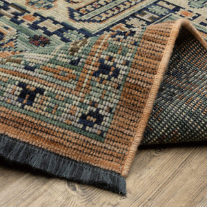 Oriental Weavers Legacy Axminster Woven Wool Nylon Runner Rug Serapi Distressed Terracotta Indigo LLGY04078305ST