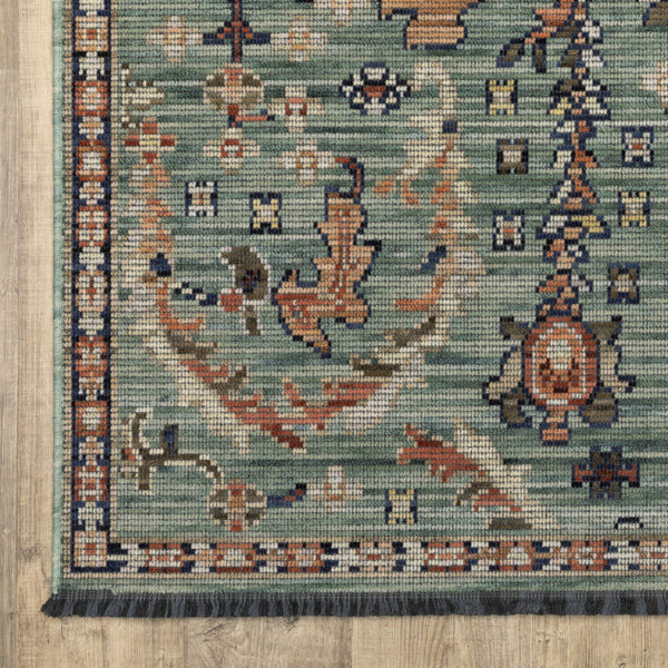 Oriental Weavers Legacy Axminster Woven Wool Nylon Runner Rug Teal Floral Botanical for Entryway LLGY05078305ST
