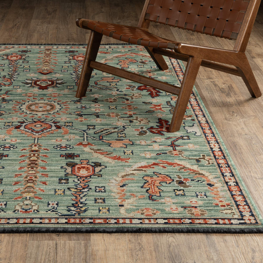 Oriental Weavers Legacy Axminster Woven Wool Nylon Runner Rug Teal Floral Botanical for Entryway LLGY05078305ST