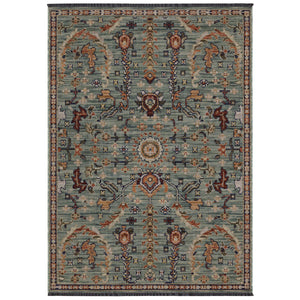 Oriental Weavers Legacy Axminster Woven Wool Nylon Runner Rug Teal Floral Botanical for Entryway LLGY05078305ST