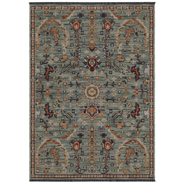Oriental Weavers Legacy Axminster Woven Wool Nylon Runner Rug Teal Floral Botanical for Entryway LLGY05078305ST