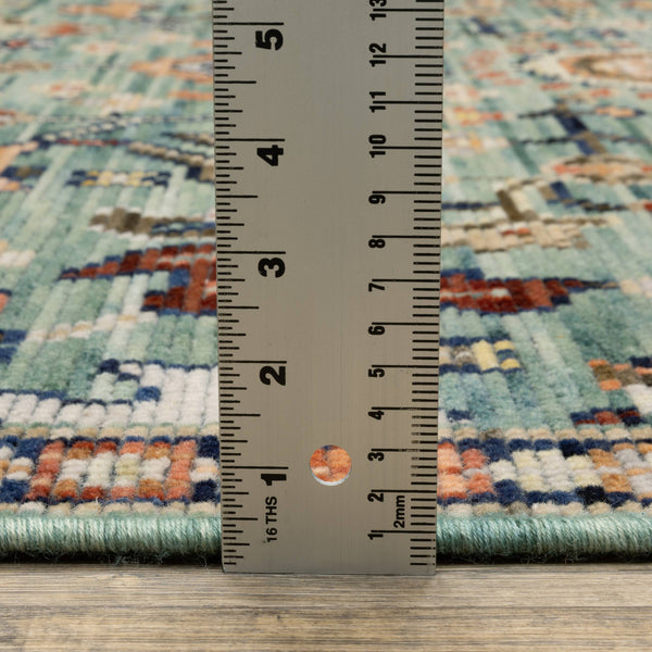 Oriental Weavers Legacy Axminster Woven Wool Nylon Runner Rug Teal Floral Botanical for Entryway LLGY05078305ST