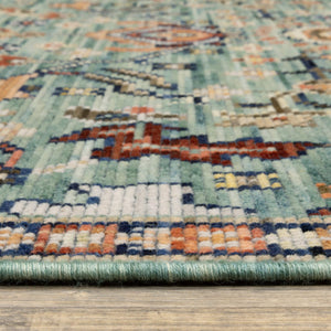 Oriental Weavers Legacy Axminster Woven Wool Nylon Runner Rug Teal Floral Botanical for Entryway LLGY05078305ST