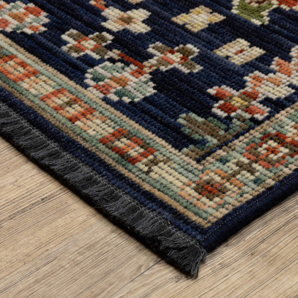 Oriental Weavers Legacy Axminster Woven Wool Nylon Floral Vine Area Rug with Jewel Tone Design and Fringe 5'3" x 7'6" LLGY06160230ST