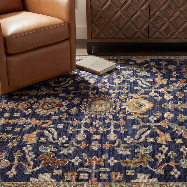 Oriental Weavers Legacy Axminster Woven Wool Nylon Floral Vine Area Rug with Jewel Tone Design and Fringe 5'3" x 7'6" LLGY06160230ST