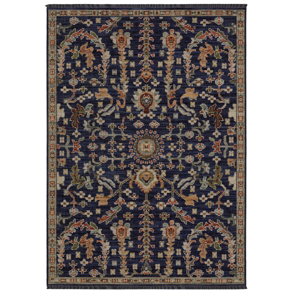 Oriental Weavers Legacy Axminster Woven Wool Nylon Floral Vine Area Rug with Jewel Tone Design and Fringe 5'3" x 7'6" LLGY06160230ST