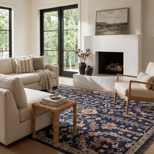 Oriental Weavers Legacy Axminster Woven Wool Nylon Floral Vine Area Rug with Jewel Tone Design and Fringe 5'3" x 7'6" LLGY06160230ST