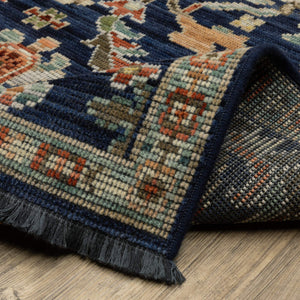 Oriental Weavers Legacy Axminster Woven Wool Nylon Floral Vine Area Rug with Jewel Tone Design and Fringe 5'3" x 7'6" LLGY06160230ST