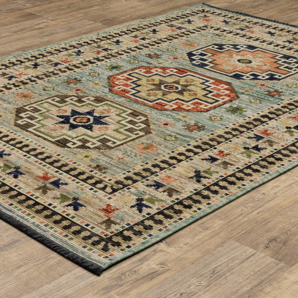 Oriental Weavers Legacy Axminster Wool Nylon Area Rug with Medallion Design and Jewel Tone Fringe for Living Room 3'3" x 5' LLGY10100152ST
