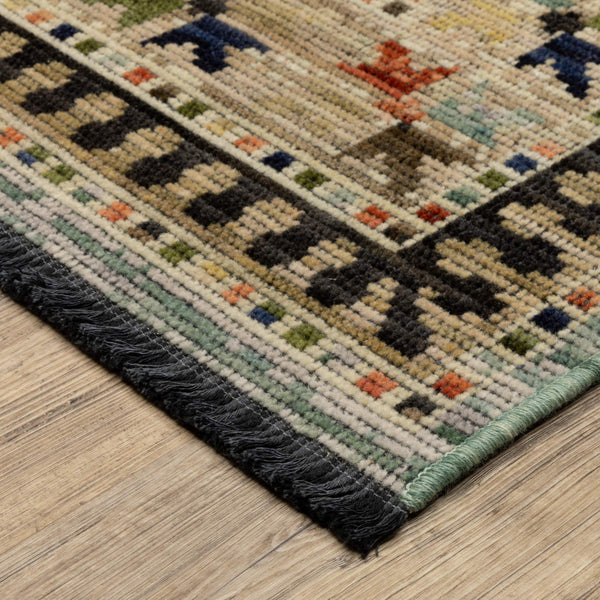 Oriental Weavers Legacy Axminster Wool Nylon Area Rug with Medallion Design and Jewel Tone Fringe for Living Room 3'3" x 5' LLGY10100152ST