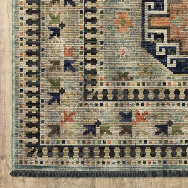 Oriental Weavers Legacy Axminster Wool Nylon Area Rug with Medallion Design and Jewel Tone Fringe for Living Room 3'3" x 5' LLGY10100152ST