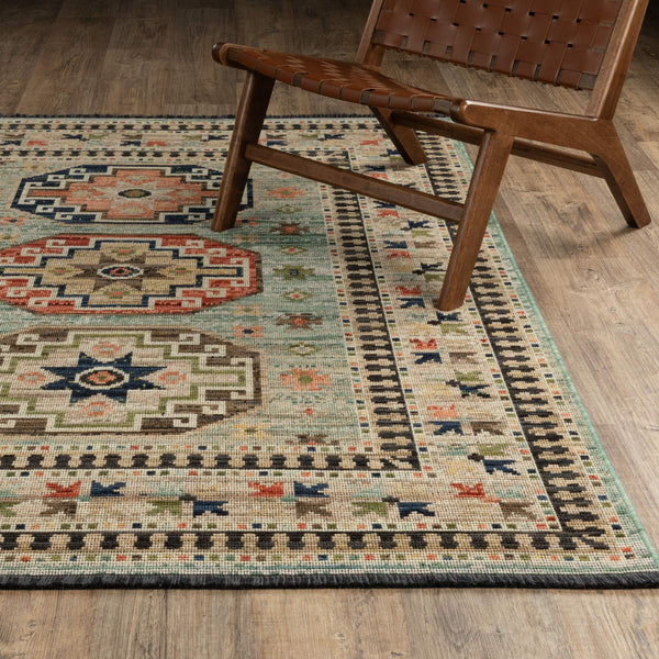 Oriental Weavers Legacy Axminster Wool Nylon Area Rug with Medallion Design and Jewel Tone Fringe for Living Room 3'3" x 5' LLGY10100152ST