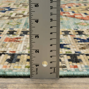 Oriental Weavers Legacy Axminster Wool Nylon Area Rug with Medallion Design and Jewel Tone Fringe for Living Room 3'3" x 5' LLGY10100152ST