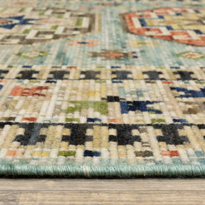 Oriental Weavers Legacy Axminster Wool Nylon Runner Rug Teal Medallion for Living Room Hallway LLGY10078305ST