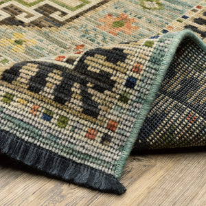 Oriental Weavers Legacy Axminster Wool Nylon Area Rug with Medallion Design and Jewel Tone Fringe for Living Room 3'3" x 5' LLGY10100152ST