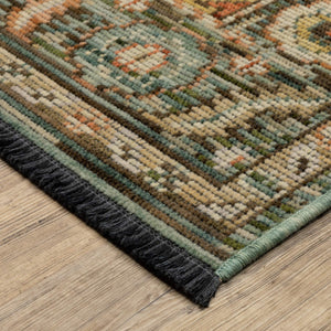 Oriental Weavers Legacy Axminster Wool Blend Runner Rug with Medallion Botanical Border and Fringe LLGY12078305ST