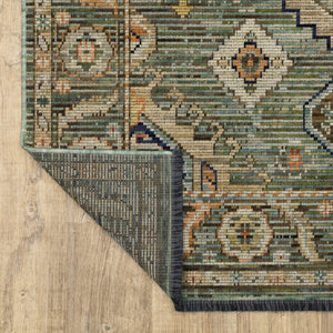 Oriental Weavers Legacy Axminster Woven Wool Nylon Area Rug with Medallion and Botanical Border Fringe Accent 5'3" x 7'6" LLGY12160230ST