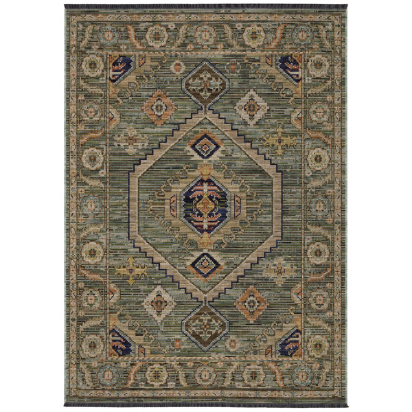 Oriental Weavers Legacy Axminster Wool Blend Runner Rug with Medallion Botanical Border and Fringe LLGY12078305ST