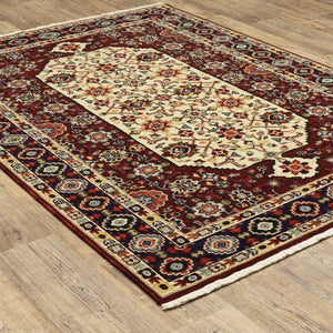 Oriental Weavers Lilihan 1802w Indoor Area Rug - Exquisite Persian Design With Bohemian Flair For Any Space Red,Ivory Wool L1802w060092st