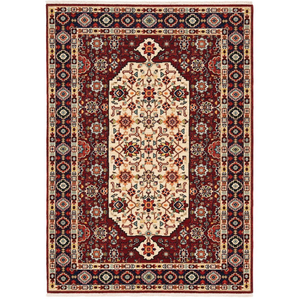 Oriental Weavers Lilihan 1802w Indoor Area Rug - Exquisite Persian Design With Bohemian Flair For Any Space Red,Ivory Wool L1802w060092st