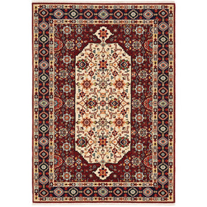 Oriental Weavers Lilihan 1802w Indoor Area Rug - Exquisite Persian Design With Bohemian Flair For Any Space Red,Ivory Wool L1802w060092st