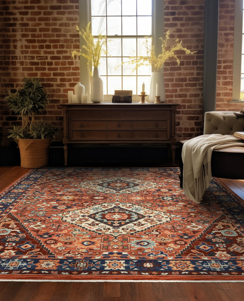 Oriental Weavers Lilihan Indoor Area Rug - Exquisite Persian Design With Bohemian Flair, Perfect For Any Space Red,Blue Wool L2061v060092st