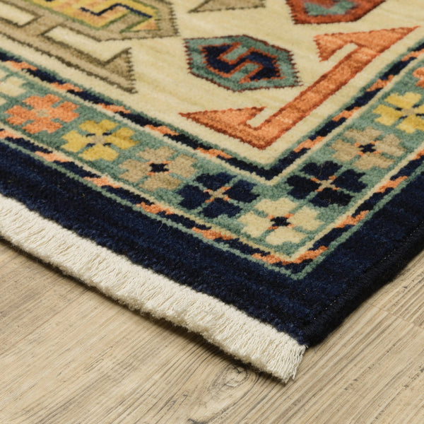 Oriental Weavers Lilihan Indoor Area Rug - Beautifully Woven Persian Design With Bohemian Flair For Any Space Blue,Ivory Wool L041h6100153st