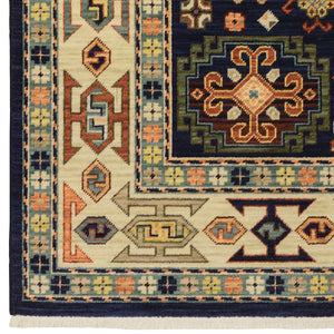 Oriental Weavers Lilihan Indoor Area Rug - Beautifully Woven Persian Design With Bohemian Flair For Any Space Blue,Ivory Wool L041h6100153st