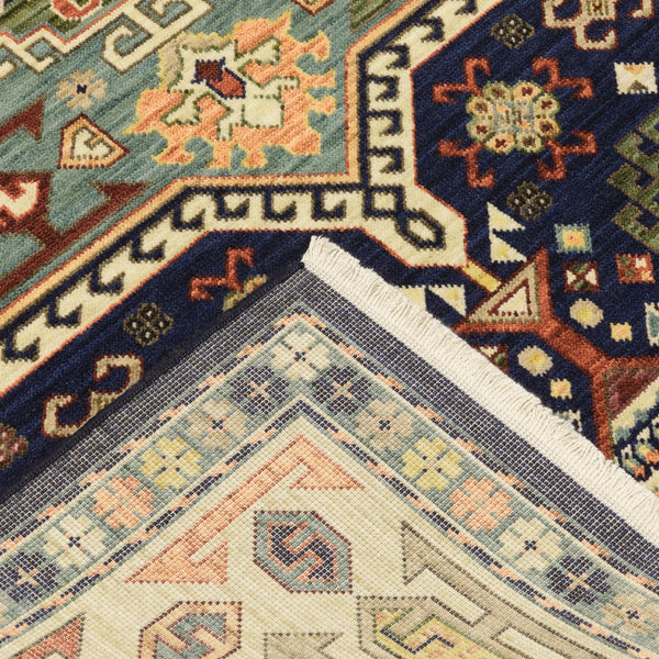 Oriental Weavers Lilihan Indoor Area Rug - Beautifully Woven Persian Design With Bohemian Flair For Any Space Blue,Ivory Wool L041h6100153st