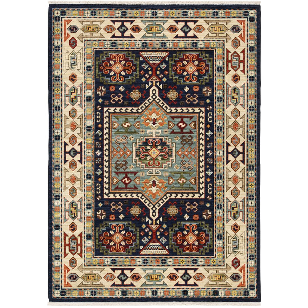 Oriental Weavers Lilihan Indoor Area Rug - Beautifully Woven Persian Design With Bohemian Flair For Any Space Blue,Ivory Wool L041h6100153st