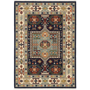 Oriental Weavers Lilihan Indoor Area Rug - Beautifully Woven Persian Design With Bohemian Flair For Any Space Blue,Ivory Wool L041h6100153st