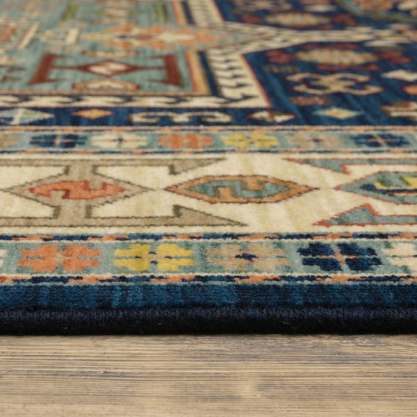 Oriental Weavers Lilihan Indoor Area Rug - Beautifully Woven Persian Design With Bohemian Flair For Any Space Blue,Ivory Wool L041h6100153st