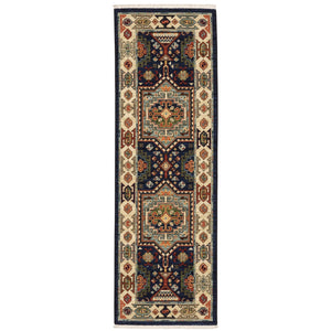 Oriental Weavers Lilihan Indoor Area Rug - Beautifully Woven Persian Design With Bohemian Flair For Any Space Blue,Ivory Wool L041h6060190st