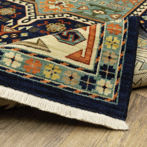 Oriental Weavers Lilihan Indoor Area Rug - Beautifully Woven Persian Design With Bohemian Flair For Any Space Blue,Ivory Wool L041h6100153st