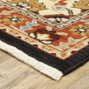 Oriental Weavers Lilihan Indoor Area Rug - Beautifully Space Dyed Wool With Persian Design And Bohemian Flair Black,Rust Wool L4929a100153st