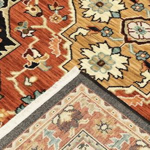 Oriental Weavers Lilihan Indoor Area Rug - Beautifully Space Dyed Wool With Persian Design And Bohemian Flair Black,Rust Wool L4929a100153st