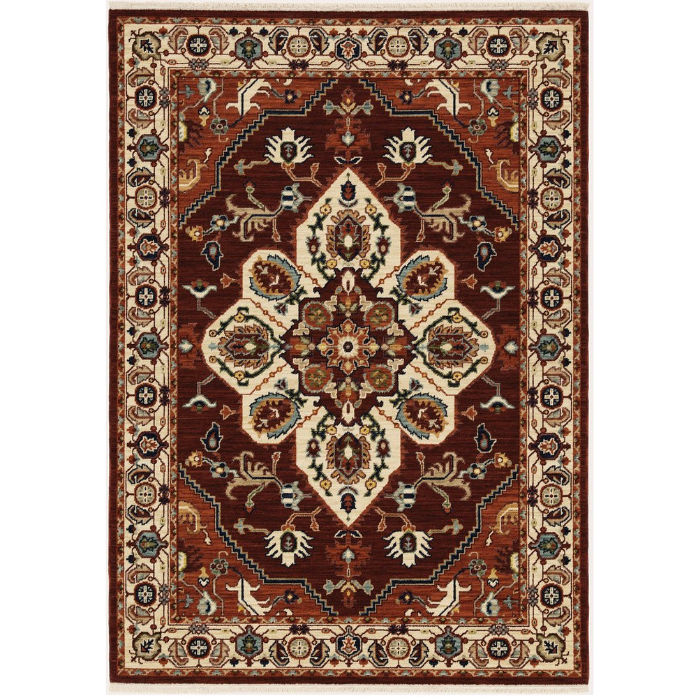 Oriental Weavers Lilihan Indoor Area Rug - Persian-inspired Design With Bohemian Flair For Versatile Home Decor Red,Ivory Wool L5502c100153st