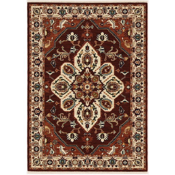 Oriental Weavers Lilihan Indoor Area Rug - Persian-inspired Design With Bohemian Flair For Versatile Home Decor Red,Ivory Wool L5502c100153st