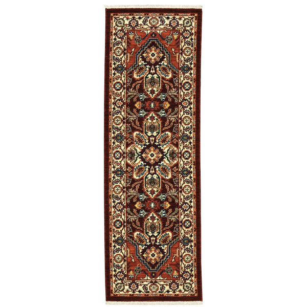 Oriental Weavers Lilihan Indoor Area Rug - Persian-inspired Design With Bohemian Flair For Versatile Home Decor Red,Ivory Wool L5502c060190st