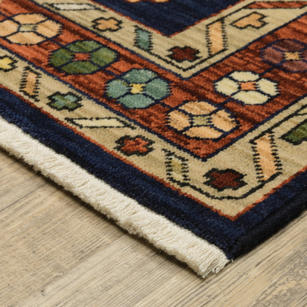 Oriental Weavers Lilihan Indoor Area Rug - Beautifully Dyed Wool With Persian Design, Versatile For Any Decor Style Blue,Red Wool L090b6060190st