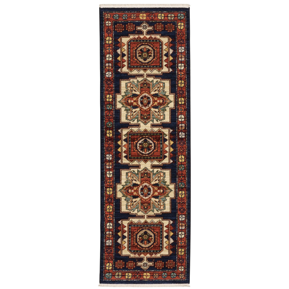 Oriental Weavers Lilihan Indoor Area Rug - Beautifully Dyed Wool With Persian Design, Versatile For Any Decor Style Blue,Red Wool L090b6060190st