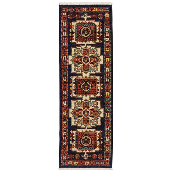 Oriental Weavers Lilihan Indoor Area Rug - Beautifully Dyed Wool With Persian Design, Versatile For Any Decor Style Blue,Red Wool L090b6060190st