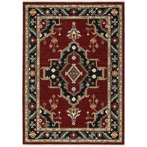 Oriental Weavers Lilihan Indoor Area Rug - Exquisite Persian Design With Bohemian Flair For Any Home Decor Style Red,Black Wool L092r6060092st
