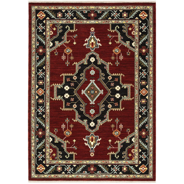 Oriental Weavers Lilihan Indoor Area Rug - Exquisite Persian Design With Bohemian Flair For Any Home Decor Style Red,Black Wool L092r6060092st