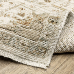 Oriental Weavers Lola Vintage Oushak-Inspired Beige Gold Area Rug With Distressed Medallion, Soft Durable Pile 150.39'' L x 118.11'' W LLLA01300382ST