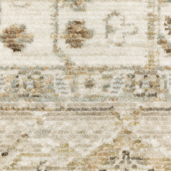 Oriental Weavers Lola Vintage Oushak-Inspired Beige Gold Area Rug With Distressed Medallion, Soft Durable Pile 150.39'' L x 118.11'' W LLLA01300382ST